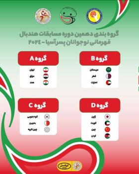 همگروهی هندبالیست های نوجوان ایران با عراق و هند در قهرمانی آسیا